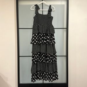 LIKE NEW SISTER JANE POLKA DOT TIERED DRESS S